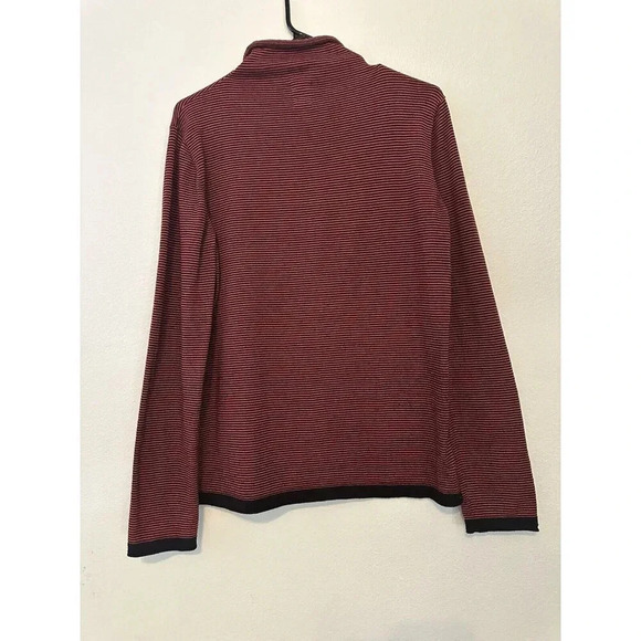 Title Nine Sweater Red Striped Long Sleeve Striped Mock Neck Size Large - Picture 5 of 16